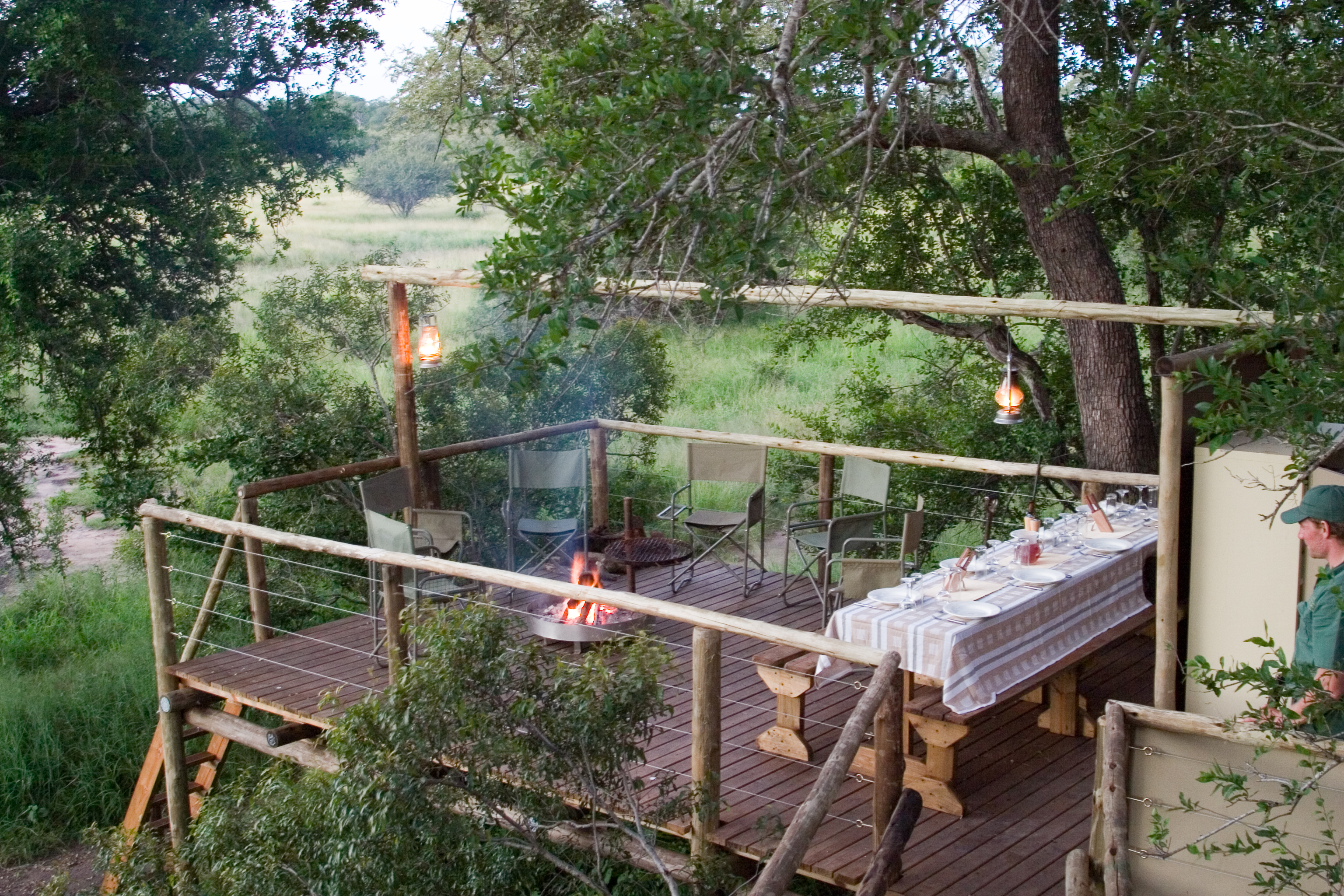 Sleepout dining from Rhino Walking Safaris in Kruger National Park
