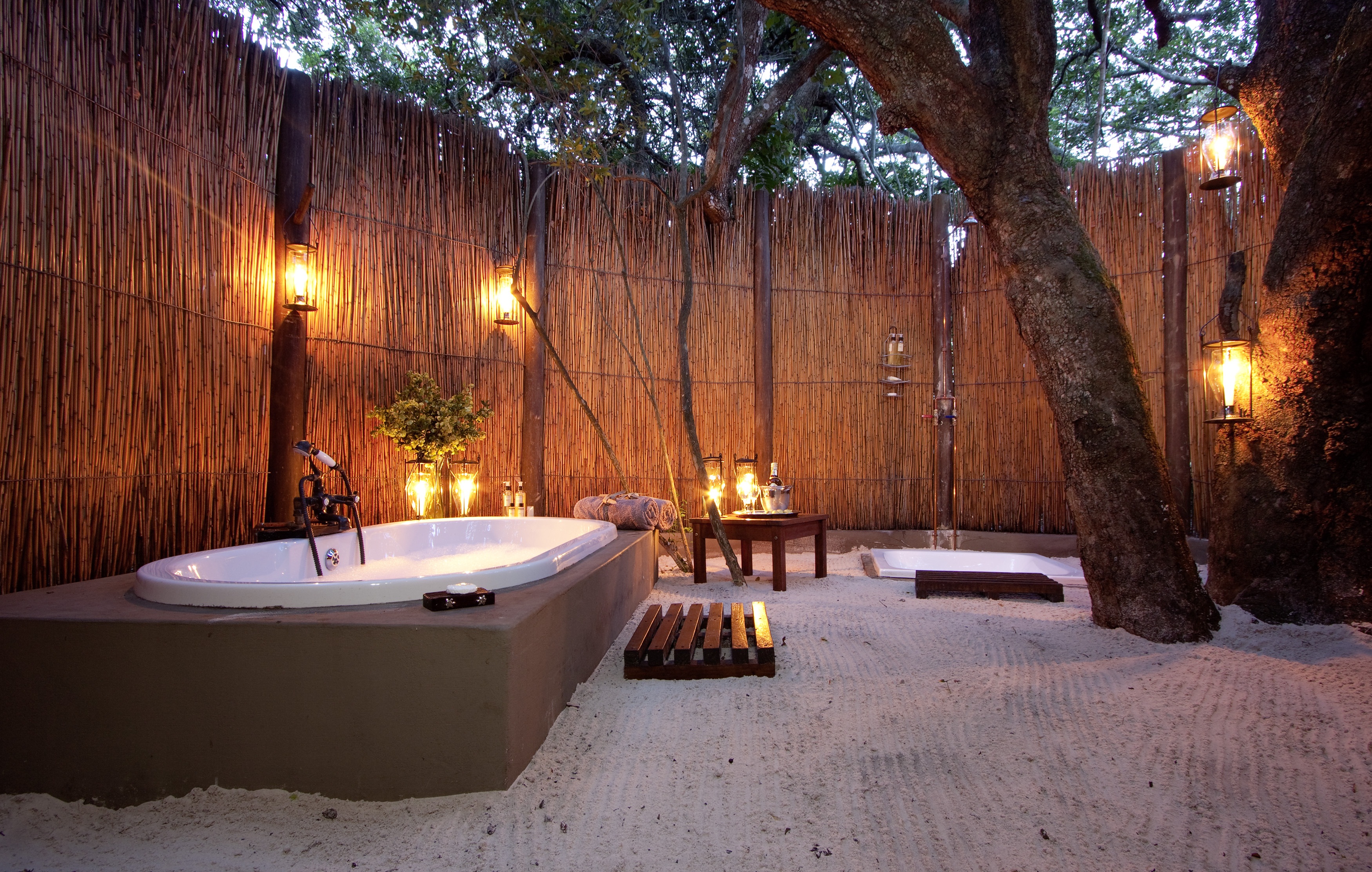 Bathing under open African skies, by candlelight, is one for the Bucket List