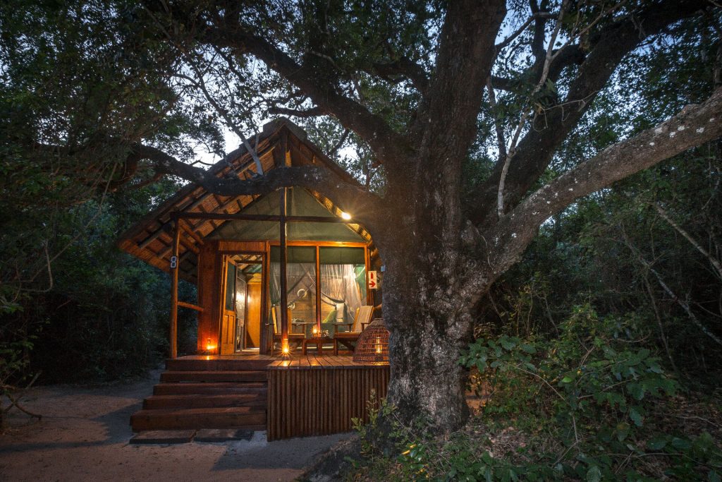 Bedroom exterior at our South African Safari Lodge Kosi Forest Lodge for holiday specials package.