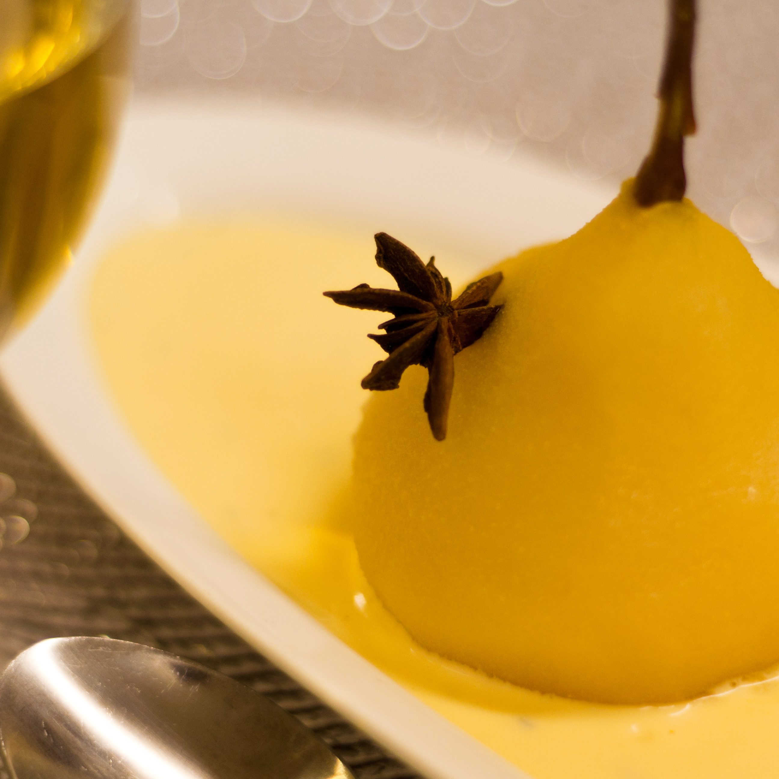 Beautiful food - poached pear dessert